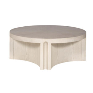 Round wooden coffee table with unique design